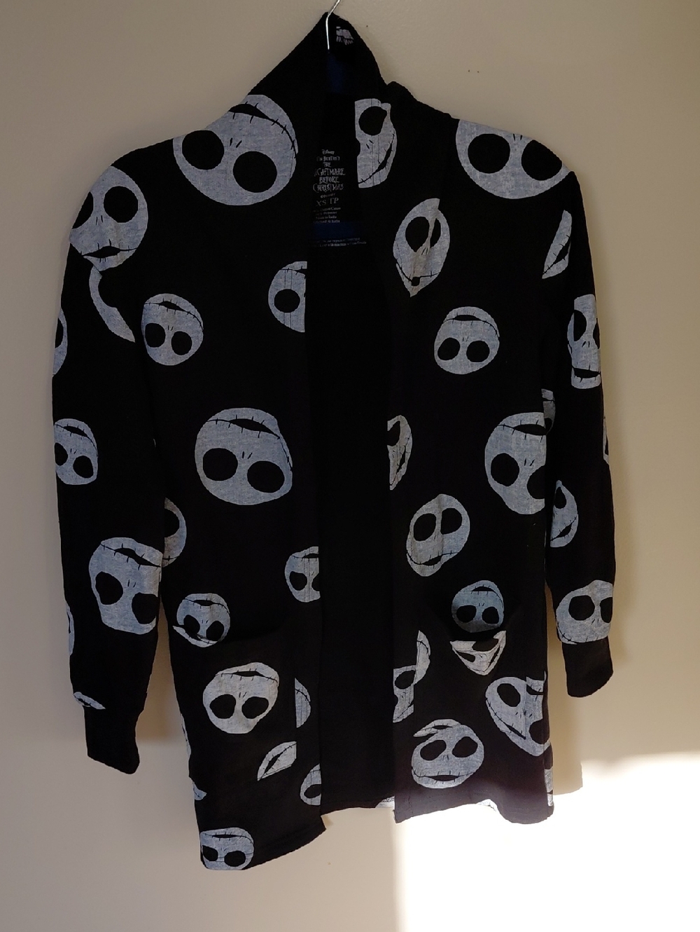 🔴 Disney The Nightmare Before Christmas Black Cardigan with White Logo